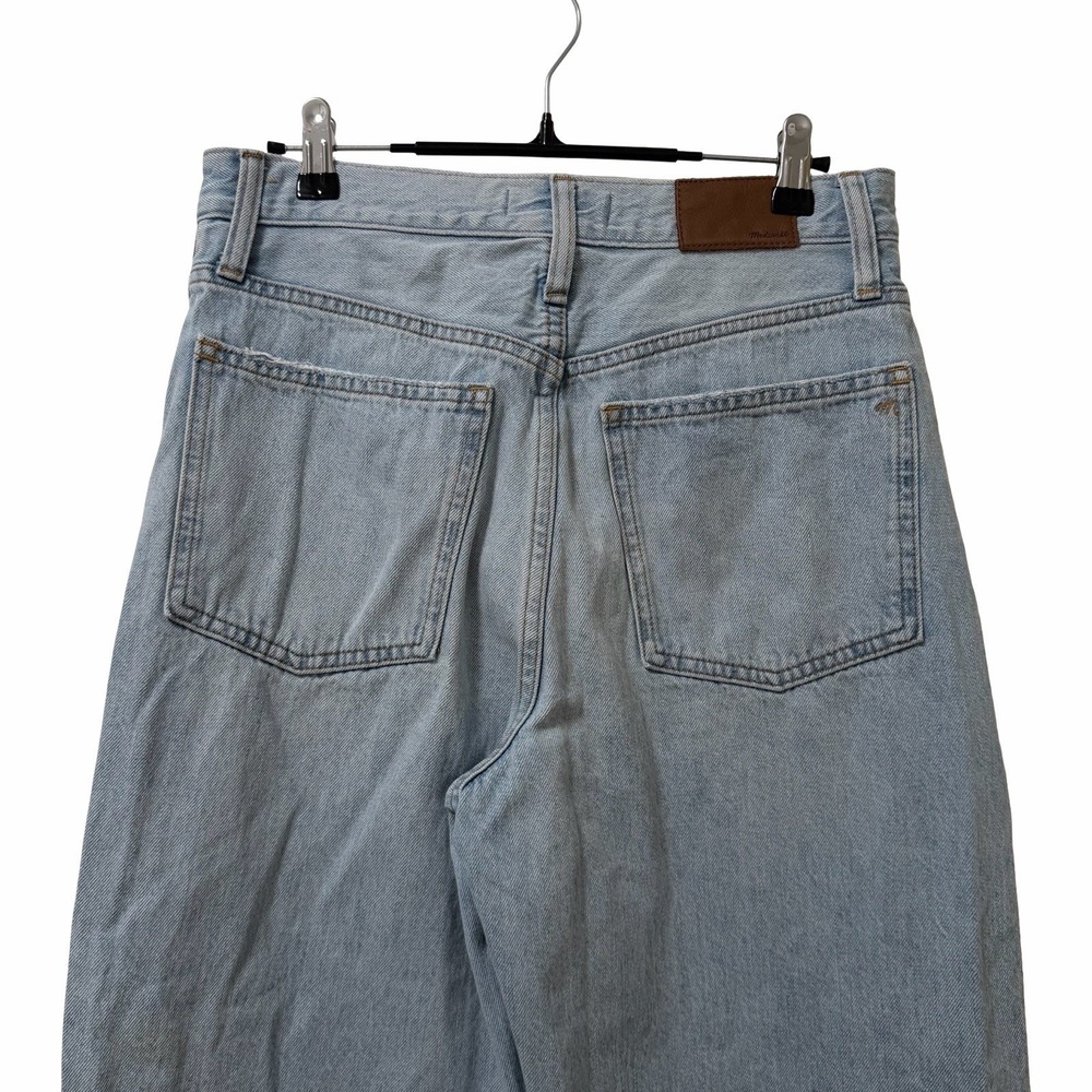 Madewell Women Balloon High Rise Jeans Size 27P Light Wash Button Fly Barrel Leg - Picture 7 of 13
